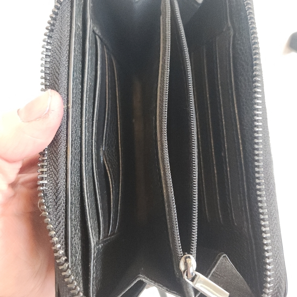 Rachel Roy Black And Snake Skin Wristlet Purse - Picture 5 of 7